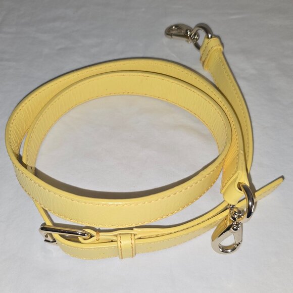 Kate Spade Wide Smooth Yellow Leather Adjustable REPLACEMENT STRAP ONLY / Gold - Picture 2 of 2